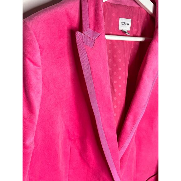 J. Crew Velvet Peak Lapel One-Button Blazer Brilliant Berry BU281 Women Size 16 - Picture 7 of 11